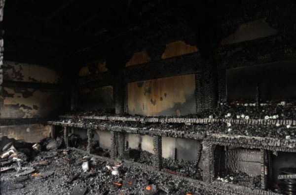 방화로 전소된 남양주 사찰의 화재현장 (자료사진)